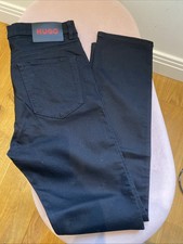 HUGO BOSS 708 SLIM FIT STRETCH SUPER BLACK JEANS BY HUGO SZ 30/32 BNWT RRP £119
