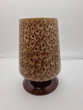 Devon Pottery, Honeycomb Mottled Brown Drip Glazed Conical Vase, 1960s/70s