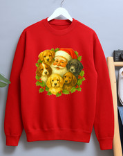 Cute Santa and Puppies Vintage