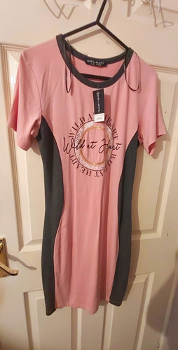 Select pink black bodycon - pink/black,