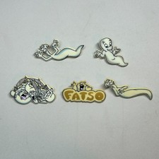 Vintage Casper Glow in the Dark Badges Bundle x 5 Cartoon Ghost Characters 1995