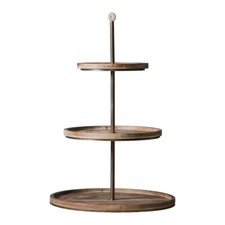 Tiered Cake Stand: 3 Tier Cake Stand, Metal and Wood