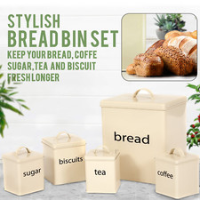 METAL BREAD BIN 5PC STORAGE