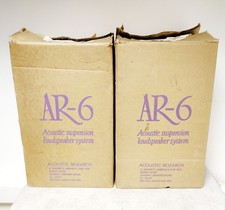 BOXED ACCOUSTIC RESEARCH AR6 SPEAKERS **NEED REFORMING**