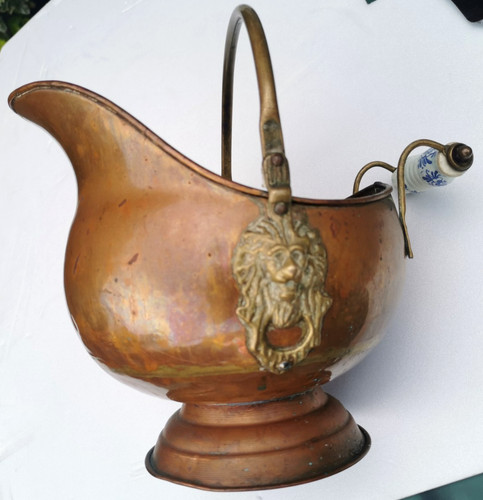 Antique copper and brass coal - copper,