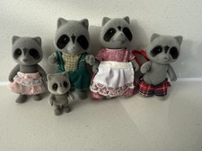 Sylvanian Families Vintage Original Chestnut Racoon Family