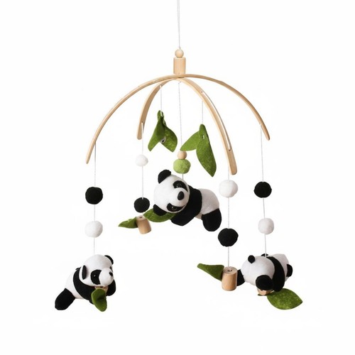 Panda crib mobile natural - panda,