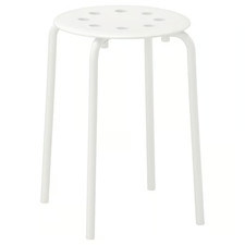 IKEA MARIUS Stool White 45cm Stackable Lightweight Modern Durable Kitchen Chair