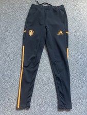 Leeds United Adidas Training Men’s Extra Small Grey Orange Tracksuit Bottoms