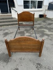 Vono Single Oak and Metal Bed