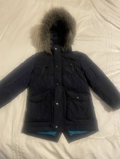 Ted Baker Warm padded Kids Coat Age7 Navy,Fur Hood Fleece Lined Boys Winter