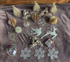 Christmas Tree Decorations Gold Themed Pine Cones Dove Stag STUNNING Xmas Decs
