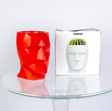 Vondom - Adàn Nano Head Planter Vase - Red Colourway - By Teresa Sapey
