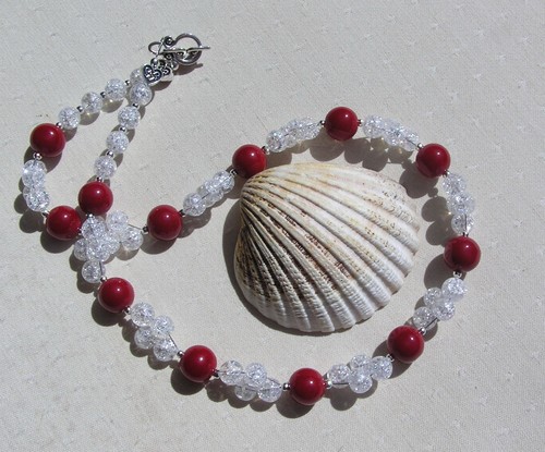 Red coral crackled - coral, &