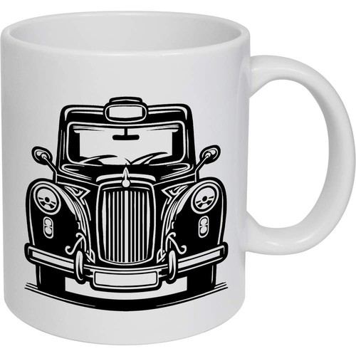 Black cab taxi ceramic mug - cab,