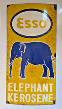ESSO - ELEPHANT KEROSENE - Enamel Advertising Sign - Metal Retro Plaque Display