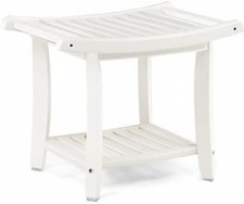 2-Tier White Shower Bench with