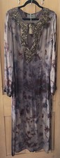 All Saints Zehra Silk Kaftan With Brass Bead/sequin Trim, Size 14, BNWT