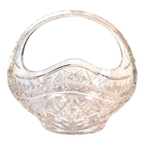 Cut glass basket - cut,