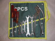 RENAULT AUTOMOBILE TOOL KIT TOOLS 10 PIECES  IN CANVAS TOOL ROLL