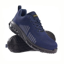 MENS SAFETY ULTRA LIGHTWEIGHT WORK AIR TRAINERS STEEL TOE CAP WOMENS SHOES NAVY