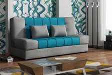 Sofa Bed SONIA with Storage Container Sleep Function Springs Fabric New