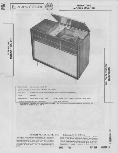 1958 ultratone 1210 - 1210, 1211