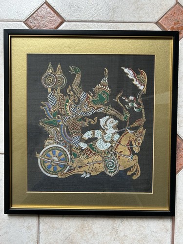 Vintage thai silk painting the - vintage,