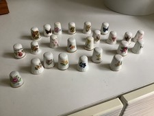 24x Bundle Of China Thimbles Flowers, Butterflies, Birds, Nature