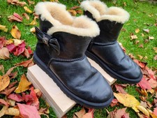 UGG Boots Black Ladies UK5.5 Sheepskin Lined