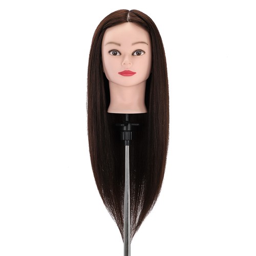 Brown real hair mannequin - brown,