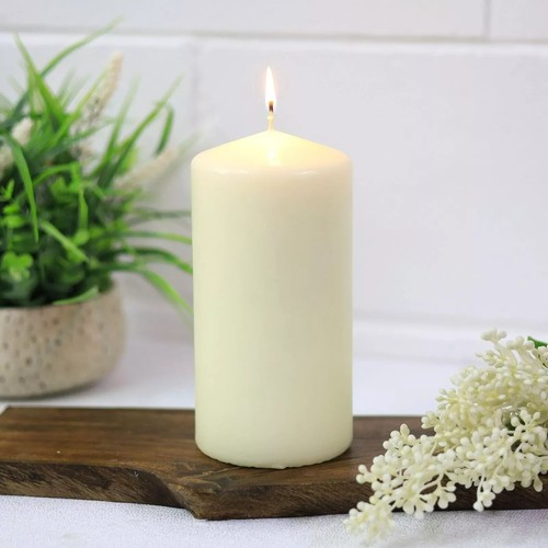 Unscented large pillar candle - unscented,