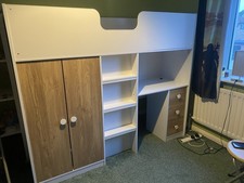 Shorty Cabin Bed With Desk, Drawers and Wardrobe