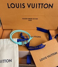 Authentic Louis Vuitton Bloom Leather Bracelet Blue Lagoon M0973Z RRP£295. New.