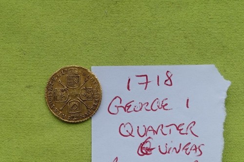 1718 gold quarter guinea - quarter,