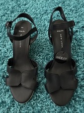 Brand New New Look Black Wedge Sandals Size 7 Wide Fit