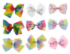 GIRLS 9" RIBBON HAIR BOWS Alligator Fancy Hair Clip Bow Clip Baby kids School UK