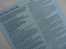 FORD MURVI MORELLO Motorcaravan Price List Specification Brochure 2016. TRANSIT