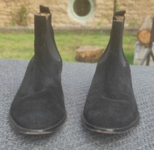 Hunter Womens Black Suede Leather Chelsea Boots Made in Portugal Size 5½ UK 