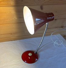 Vintage Red Adjustable Gooseneck  Desk Lamp Metal Made In Japan
