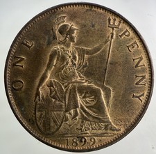 1899 Victoria One Penny Coin |