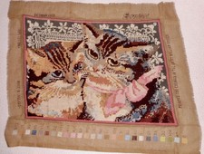 COMPLETED EHRMAN VICTORIAN CATS TAPESTRY 17”x12” WILLIAM BRIGGS CUSHION COVER?