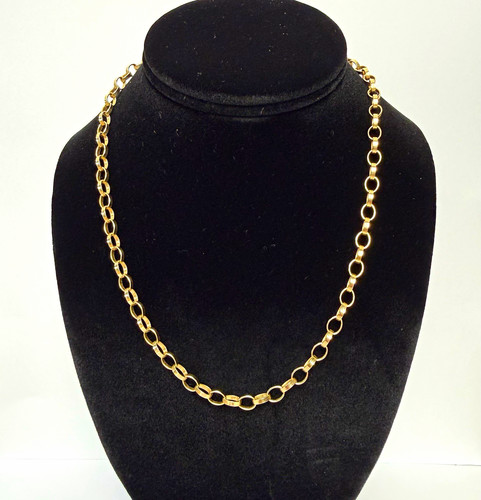 9ct yellow gold belcher link - gold,