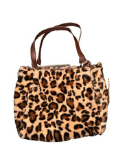 Furry Leopard Print Handbag