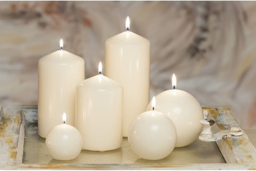 Ivory classic candles pillar - candles.,