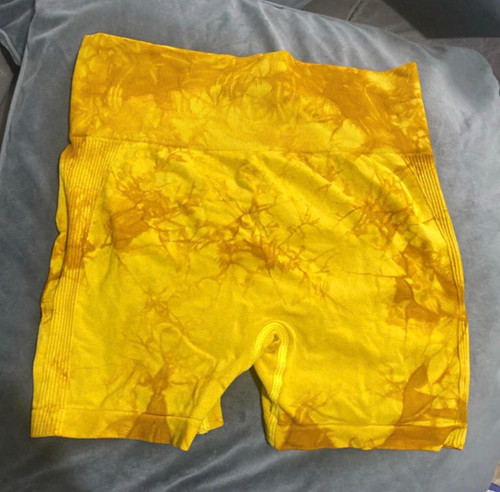 Women yellow tie - yellow, tie-dye