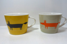 Scion Living Cup Mr Fox Coffee Mug Tea Cup X2