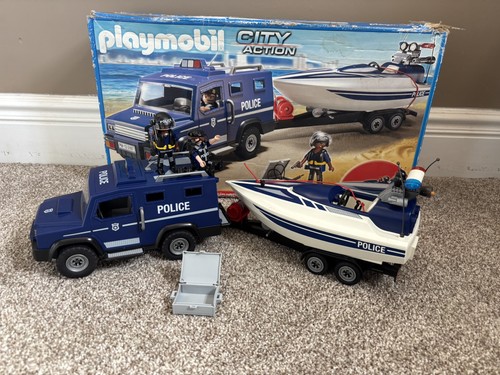 Playmobil police van boat - police,