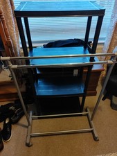 Plastic Shelving Unit & 2 Tier Hanging Rails