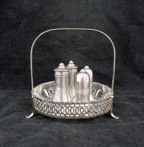 Vintage glass epns condiment - vintage,
